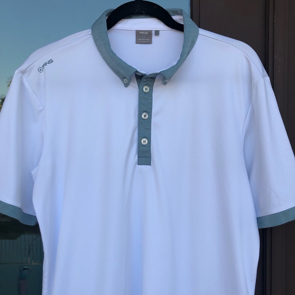 PING SensorCool White Golf Polo L